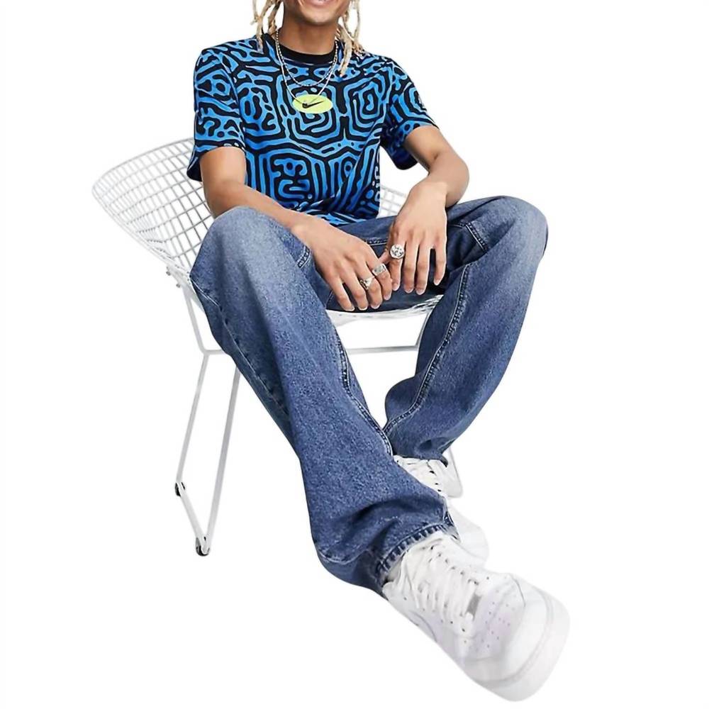 NEW NIKE mosaic graphic t-shirt in blue black